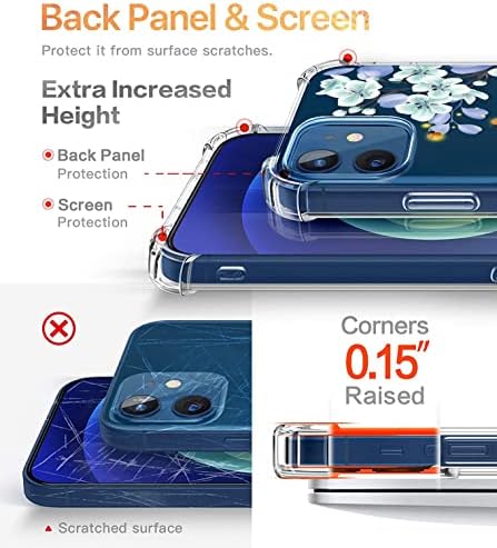 [5-in-1] Roseparrot iPhone 12 Case & iPhone 12 Pro Case עם מגן מסך + מחזיק טבעת + כיס אטום למים,